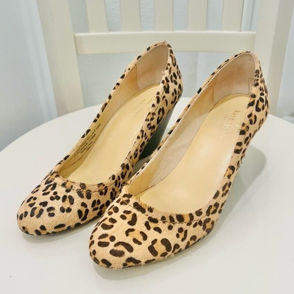 Kate Spade Calf Hair Cheetah Print Heel Wedges in Women's Size 7 M